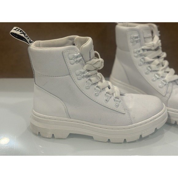 Doc Dr. Martens Combs W Women's Poly White Casual Combat Boots Size 7 AW004 - Picture 3 of 15
